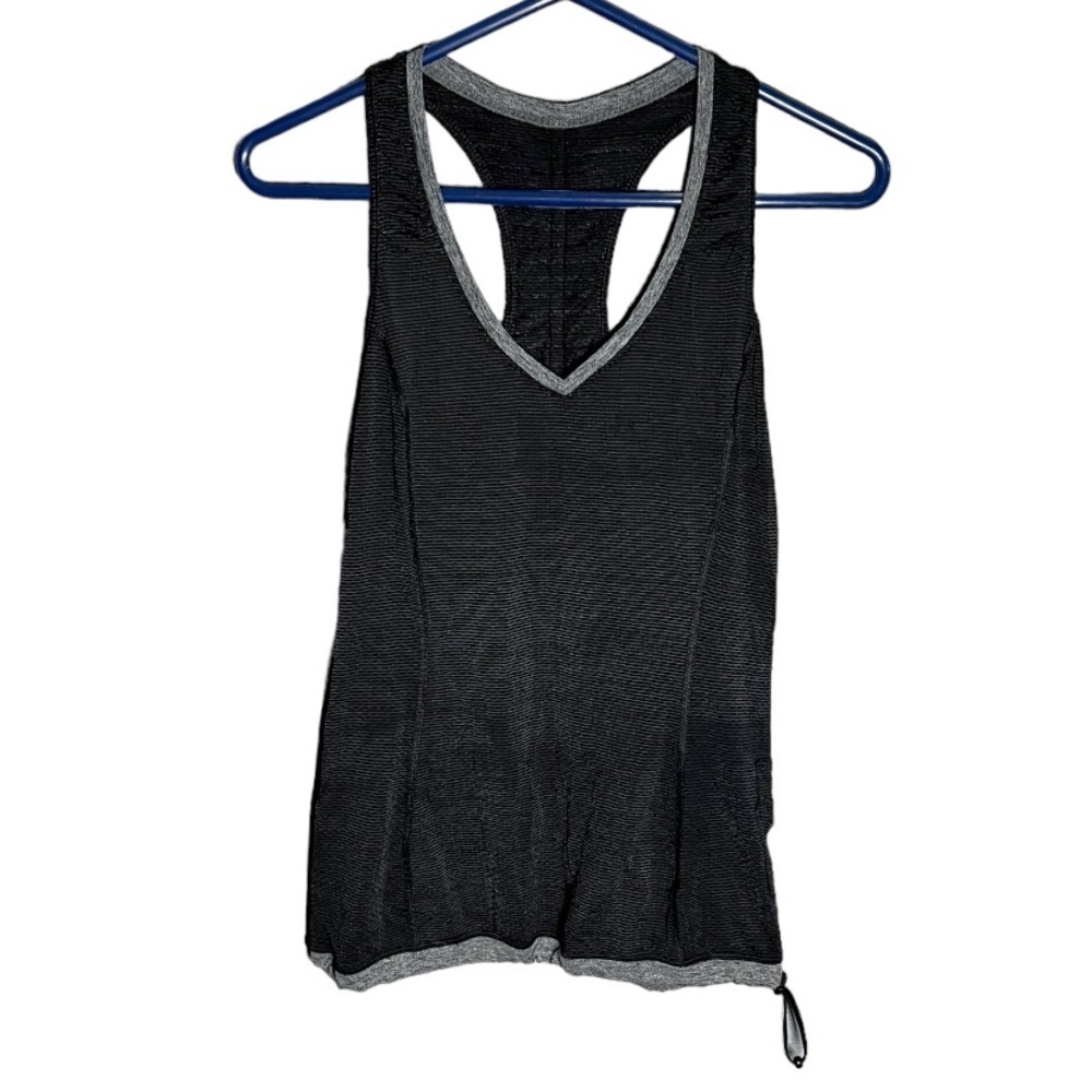 EUC Lululemon Black Tank Top Adjustable bottom Sz 6